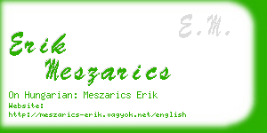 erik meszarics business card